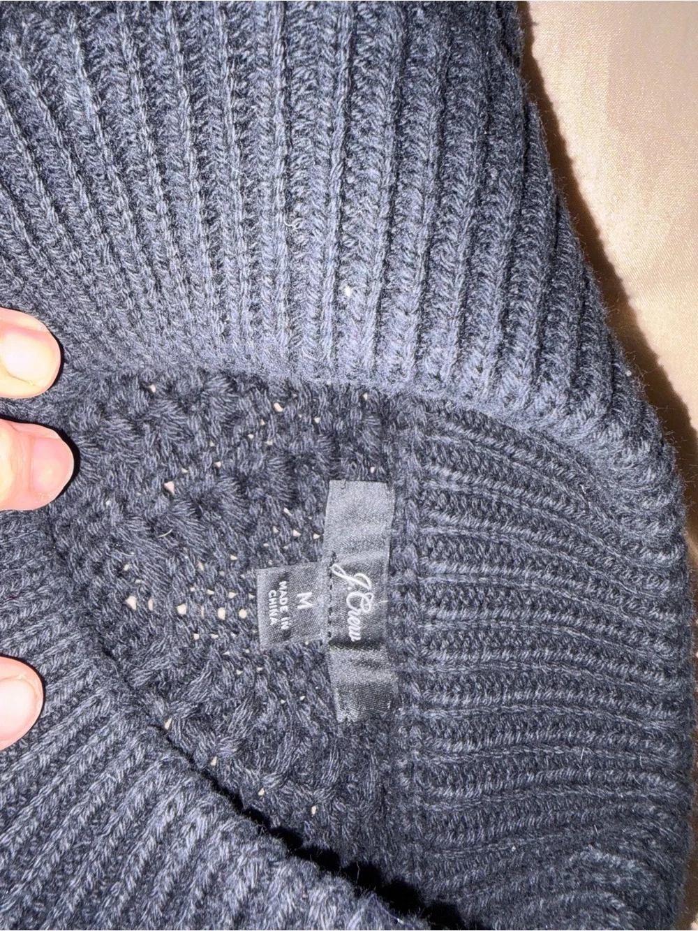 J. Crew Navy Cable Crewneck Sweater